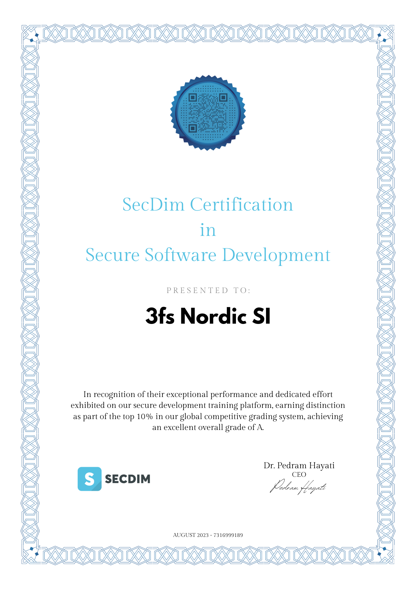 3fs certificate